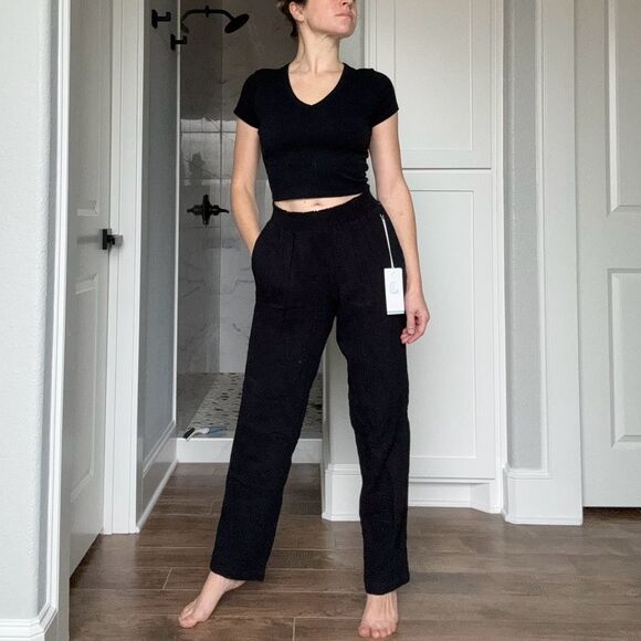 Johnny Was Organic Cotton Relaxed Fit Pant Black Size Small NWT - Picture 1 of 8